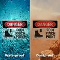 thumbnail image 5 of (2 Pack) Foot Pinch Point OSHA Danger Sign 24 Inch X 18 Inch Vinyl Label Decal Sticker Weather Resistant, UV Protected for Workplace, Business, and Construction Site, Made in the USA, 5 of 7