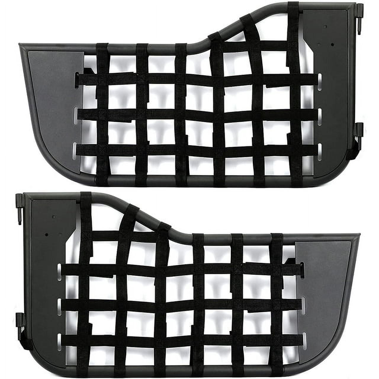 Kojem Pair Tubular Door for 1976-1995 Jeep Wrangler YJ/CJ7 w/Side Mirror Steel Black