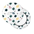 thumbnail image 2 of Bingfone Turtles And Corals Padded Round Bar Stool Cover Cushion with Elastic Fabric Round Chair Seat - Turtles And Corals, 2 of 7