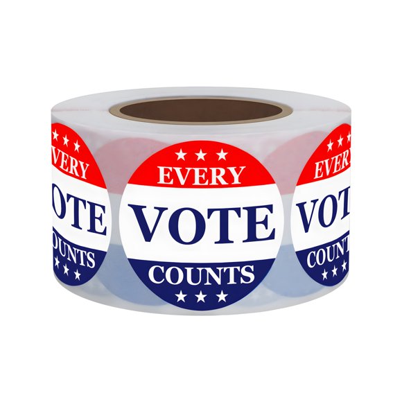 Officeship 500 PCS 2" Dia Every Vote Counts Stickers