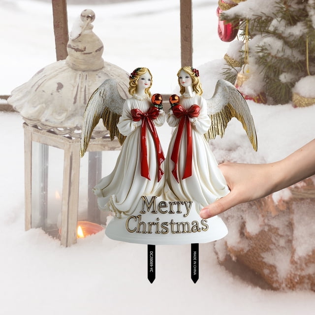 Decoraciones navideñas, adornos navideños, regalos navideños, letrero de suelo con temática de cumpleaños - Estaca de PVC para jardín con diseño de niña navideña