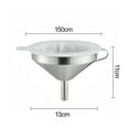 thumbnail image 6 of Sunjoy Tech 4Pcs Stainless Steel Funnel with Handle 200 Fine Mesh Filter Cleaning Brush Liquid Oil Jam Transferring Funnel Strainer Kitchen Supplies, 6 of 7