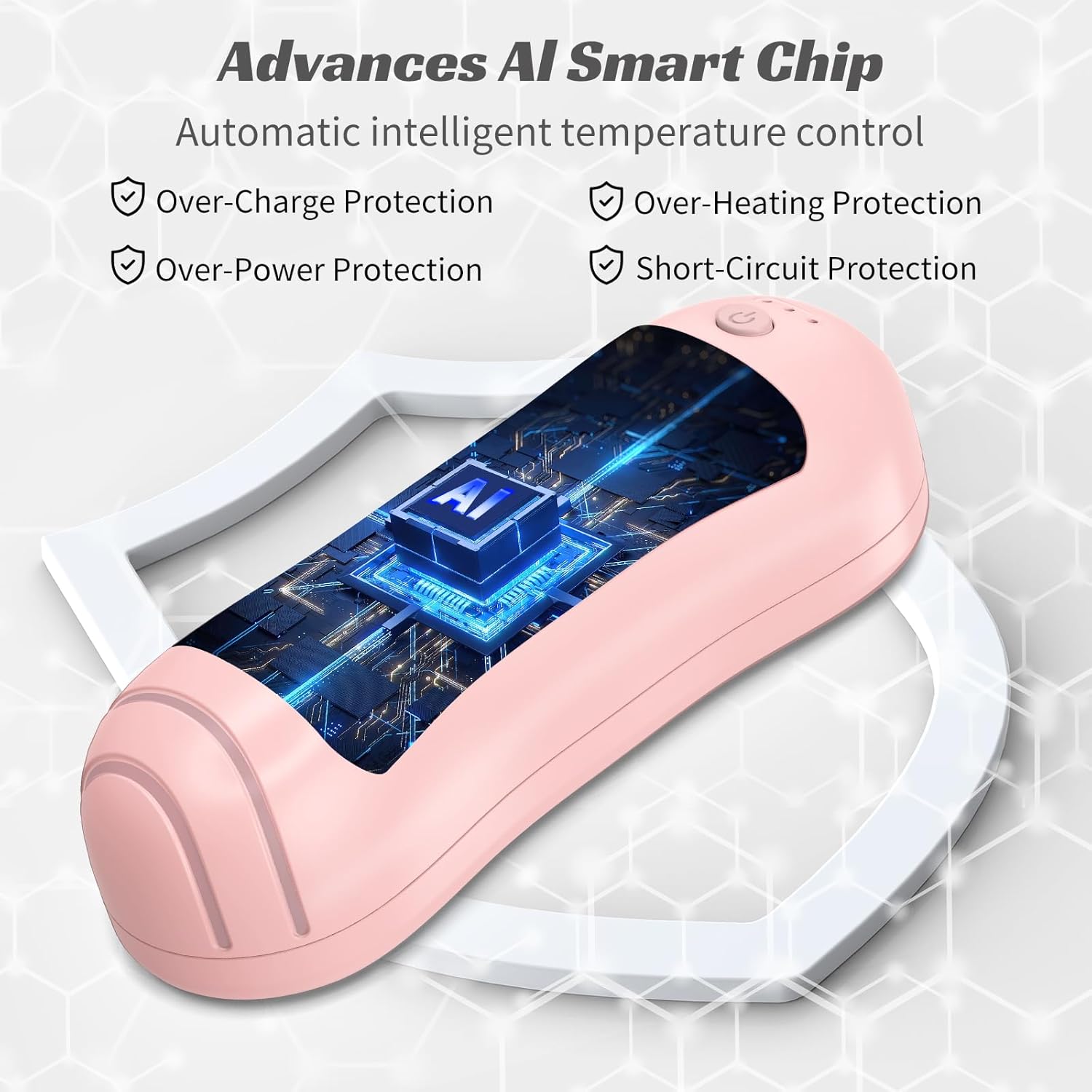 Hand Warmers Rechargeable 2 Pack,6000mAh Electric Hand Warmers,USB Portable Pocket Heater 3 Heat Settings,AI-Smart Chips Safe Heat,Women Mens Gift for Indoor,Outdoor