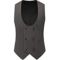 thumbnail image 5 of Wehilion 3pcs Mens Velvet Suits Slim Fit Peaked Lapel One Button Slim Fit Tuxedo Blazer  Dinner Jacket Vest Pants Suit Set, 5 of 6