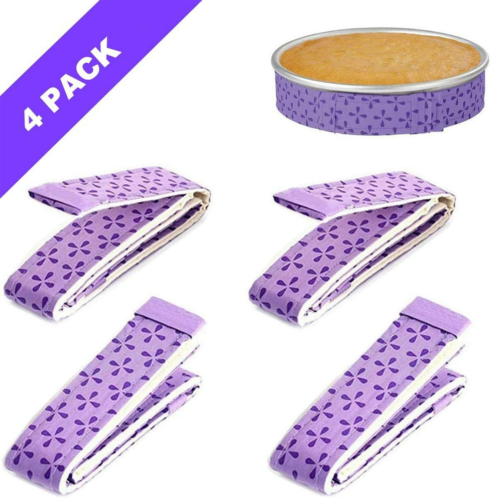 VONTER 4Piece Baking Even Strip Absorbent Cake Pan Strips Cake Baking