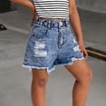 thumbnail image 2 of Byoo Tween Girl Distressed Denim Shorts High Waist Frayed Hem Summer Streetwear Ripped Jeans Shorts, 2 of 6