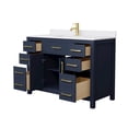 thumbnail image 3 of Wyndham Collection Beckett 48" Wood Single Bathroom Vanity in Gold/Dark Blue, 3 of 6