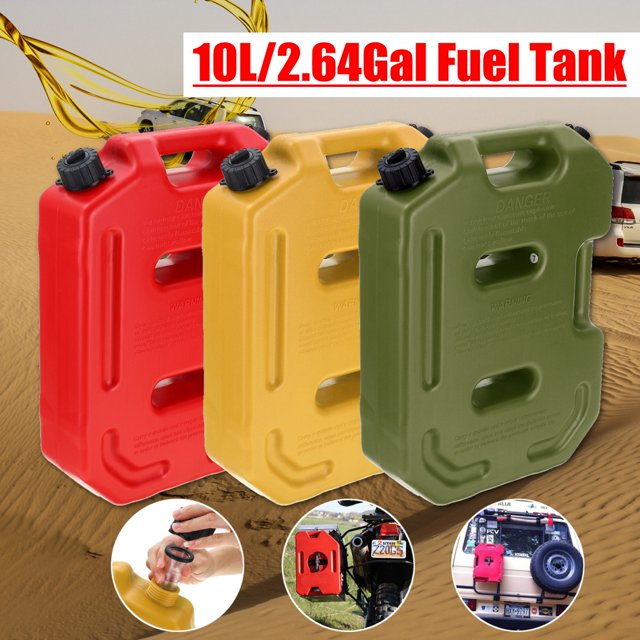 10L 2.6 Gallon Jerry Can Portable Gasoline Fuel Tank Fuel Container Oil Bucket Emergency Spare Offroad