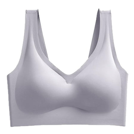GZWYHT Wireless Bras Clearance Bralettes for Women Women Plus Size Sports Bra Without Steel Rings Yoga Vest Lingerie Underwear Bras for Women Seamless Bras Push Up Bra Grey XXL