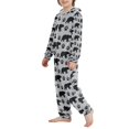 thumbnail image 3 of FORMRS Kids One-Piece Pajamas Hooded Long Sleeve Union Suit Soft Onesie Sleepwear, Sizes 4T-14Y, Gray Bear Paws Pattern, 3 of 7