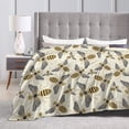 thumbnail image 4 of KLL Fleece Blanket Plush Throw Blanket Flying Bees1 ,Soft Fuzzy Cozy Flannel Blanket for Couch Sofa Bed.(80"x60" ), 4 of 7