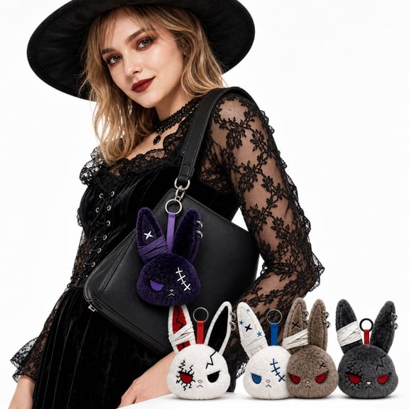 Ohmyroo Halloween Dark Doll Keychain, Soft Fabric Bag Pendant Ornament