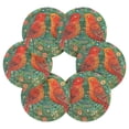 thumbnail image 2 of WOBOGO Red Bird Coil Coasters Set of 6 Minimalist Cotton Woven 3.94 inch Non-Slip Insulated and Absorbent Home Accessories., 2 of 7