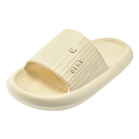 

Vedolay Fashion Spring And Summer Men Slippers Flat Bottom Home Bathroom Non Slip Open Toe Cartoon Bear Mens Slippers 12 Wide(Beige 9)