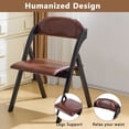 thumbnail image 4 of Ktaxon Folding Chairs Beech Frame Foldable Event Chairs PU Padded Diner Chairs for Office and Party Reading Dining Set of 2 Walnut Color, 4 of 8