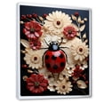 thumbnail image 2 of Designart "The Curious Paper Mache Ladybug In The Garden" Ladybug Floater Framed Wall Decor, 2 of 5
