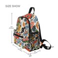 thumbnail image 3 of FORMRS School Backpack with Front Zippered Pocket 12" Student Travel Daypack, Black Flowers Pattern, 3 of 6
