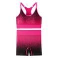 thumbnail image 2 of 2 Piece Workout Outfits Women's Gradient Activewear Yoga Set Racerback Sports Bra Biker Seamless Shorts One Size, 2 of 4
