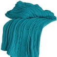 thumbnail image 6 of HomeRoots 518772 Teal & Blue Knitted 100 Percent Cotton Throw Blanket, 6 of 6