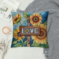 thumbnail image 2 of COMIO Sunflower Throw Pillow Covers Decorative Fall Pillowcase Love Square Pillow Cushion for Couch Sofa Bed Living Room Car Chair(Light Brown,Bright), 2 of 5