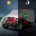 thumbnail image 3 of (black-2-door)All-Weather Protective Car Cover compatible Jeep Models 1987-2019, UV Resistant, Black/Silver Auto Accessory, 3 of 5