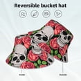 thumbnail image 2 of Fotbe Skull and Roses Sombrero Tipo Pescador con Estampado – Sombrero de Sol de Algodón de Moda para Playa, Golf, Pesca, 2 of 6