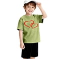 thumbnail image 3 of Girls Short Sleeve T Shirts Kids Summer Tops Crewneck Tees 2‐13 Years Cute 𝐘2k Heart Print Shirt Boys Casual Summer Clothes, 3 of 5