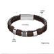 thumbnail image 3 of Pulsera de cuero tejido de aleación de PU con hebilla magnética para hombre, 3 of 4
