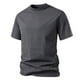 thumbnail image 1 of Camisas Elvqul Caballero Manga Corta Gris Oscuro de Color Sólido Casual Cuello Redondo, 1 of 4