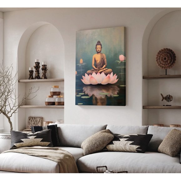 Cuadro Buda Pintura Moderno Decorativo En Lienzo Canvas Algodón No Sintetico Tipo Oleo