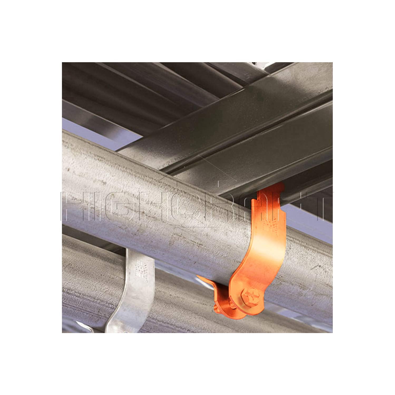 Highcraft 2-1/2 in. Copper Epoxy Coated Steel Strut Clamp (5-Pack)