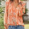 thumbnail image 2 of Blouse Mode Femme Polyester Col en V Ample Imprimé Floral Manches 3/4 Slim, 2 of 3