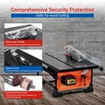thumbnail image 3 of Yeshouse 8-inch Table Saw for Jobsite, 6.7-Amp Copper Motor, Cutting Speed up to 3576RPM, 24T Blade, Compact Portable Table Saw Kit, with Sliding Miter Gauge DIY Woodworking and Furniture Making, 3 of 7