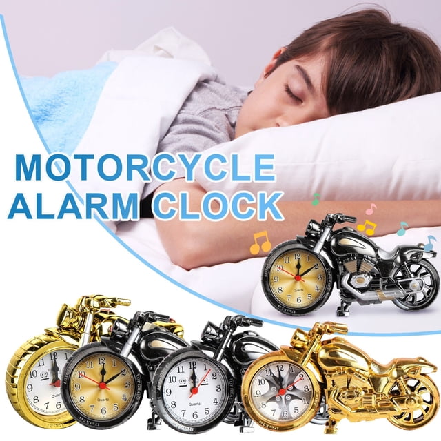 Fiudx Reloj Despertador de Motocicleta, Decoración Creativa de Escritorio, Diseño de Modelo de Motocicleta, Expositor de Agujas, Regalo para El Hogar y La Oficina, Recordatorio de Cumpleaños, Materia