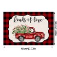 thumbnail image 3 of Table Runner Clearance! Valentine's Day Placemat Red Lattice Love Truck Pattern Western Placemat Tablecloth Valentines Day Decorations 1Pc Table Mat, 3 of 4