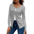 thumbnail image 3 of a.Jesdani Womens Cardigans Lightweight Soft Knit Crewneck Cardigan Sweater S-2XL, 3 of 8