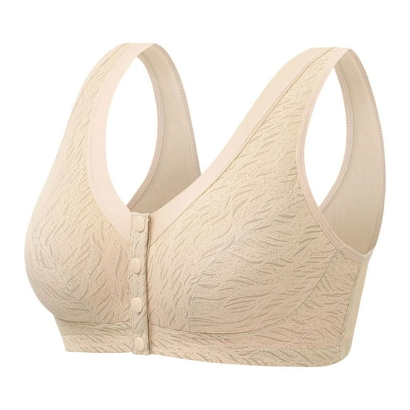 Censtreet Cotton Bra for Seniors, Front Snap Closure Bras, Front Snaps Breathable Bras for Older Women