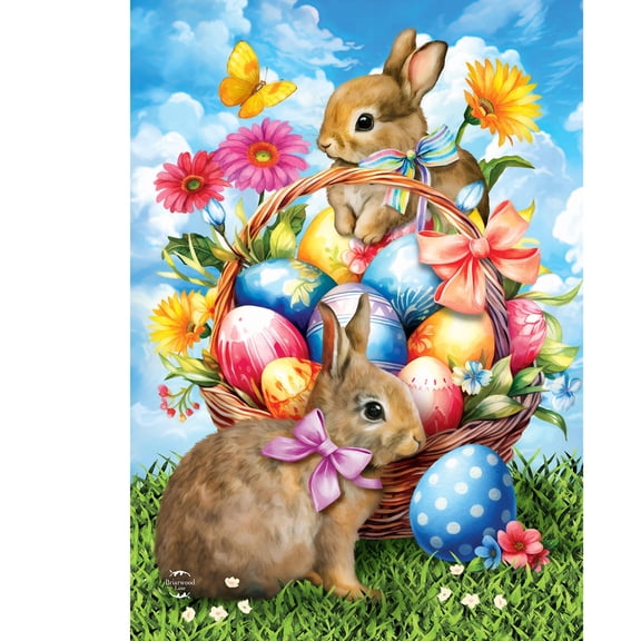 Briarwood Lane Easter Garden Flag 12x18 For Outdoor Springtime Bunnies For Easter Garden Flag Flags For Outside