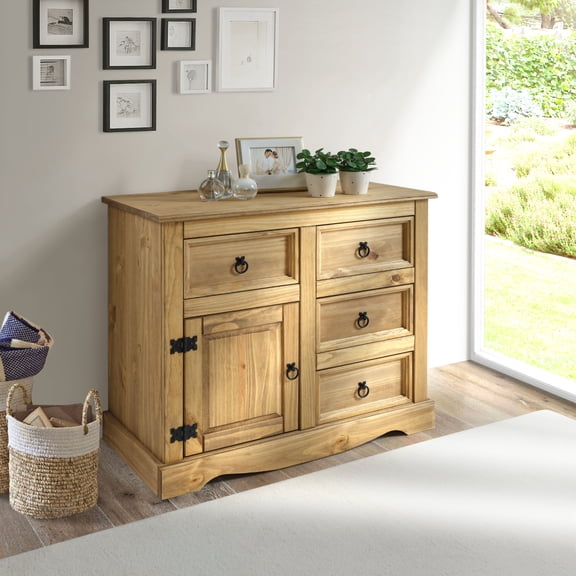 Bridge Brazil Wood Buffet Sideboard 1 Door 4 Drawers Corona | Furniture Dash