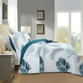 thumbnail image 2 of 3 Piece Printed Leaf Quilt Set Lightweight Bedspread Set ME507, 2 of 7