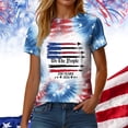 thumbnail image 4 of Leey-World Usa Shirt Women Tie Dye Tops Shirt for Women Casual Top Fashion Short Sleeve T-Shirt Plus Size(Brick Red,2XL), 4 of 7