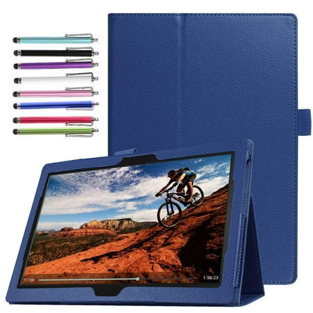 Epicgadget Case for Lenovo Tab E10 (TB-X104F), Slim Lightweight Folio PU Leather Folding Stand Cover Case for Lenovo Tablet 2018 Tab E 10 10.1 Inch Display (Navy (Best Value For Money 10 Inch Tablet)