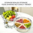 thumbnail image 4 of Clear Divided Serving Tray with Lid, Portable Round Plastic Veggie Tray, Platter Food Storage Container Box for Candy, Appetizer, Snack, Dried Fruit, Nuts, Vegetable, Party, 4 of 7