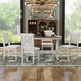 thumbnail image 2 of 5 Piece Dining Table Set, Atumon Dining Table Set for 4, Wood Dining Room Set with 1 Table and 4 Upholstered Chairs, Farmhouse Dining Table Set for Kitchen Dining Room Apartment, White, 2 of 10