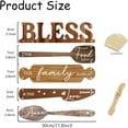 thumbnail image 2 of 5 PCS Bless Wooden Signs Cutlery Wall Decorative Plaque Restaurant Art Decor Wall-Mounted Hanging Wood Signs Entryway Wall Art Decoration for Restaurant Kitchen Cafe Dining Room Decor, 2 of 6