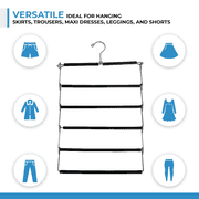 USTECH 5-Tier Arm Pants Hanger, Space-Saving Swing Hanger with Foam Padded Removable Arms, Durable Alloy Steel Closet Organizer with Capped Hooks, Pack of 1