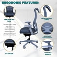 thumbnail image 2 of WESTHOLME High Back Office Chair, Ergonomic Desk Chair with Adjustable Lumbar Support, Tilt Function - Best Office Chairs for Long Hours, Comfortable Desk Chair with Free Footrest - Grey/Gray, 2 of 9