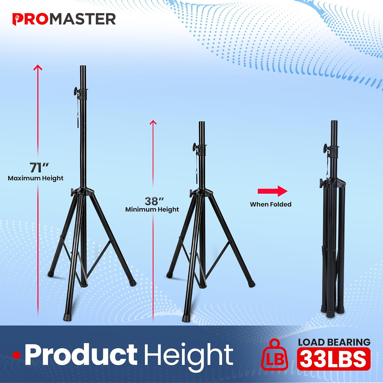 ProMaster Tripod Speaker Stand - Universal and Telescopic