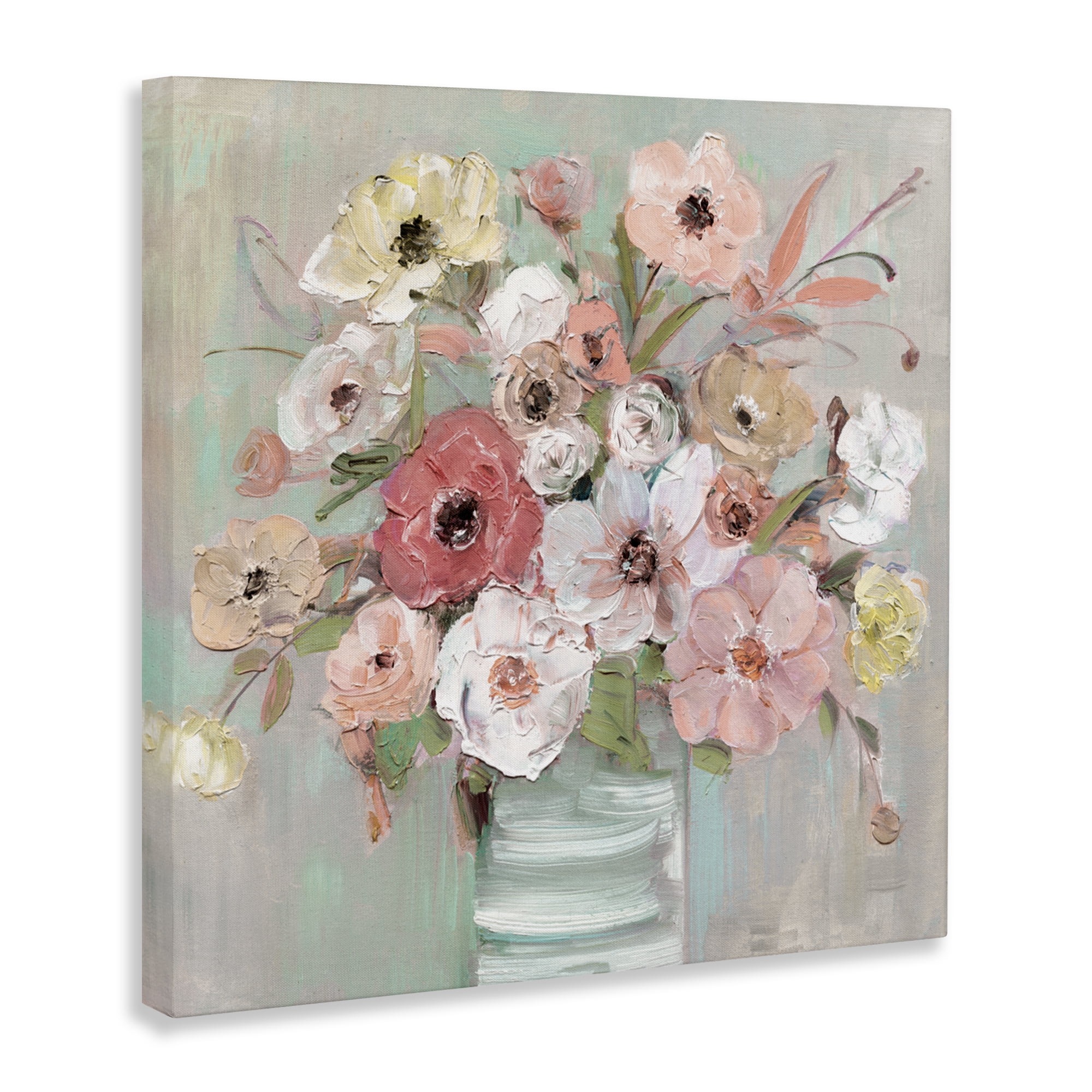 Stupell Industries Pastel Garden Peony Bouquet Canvas Wall Art, design by Sally Swatland