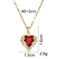 thumbnail image 2 of Heart 304 Stainless Steel Pendant Necklaces with Cubic Zirconia Red 15.75 inch(40cm) DIY, 2 of 2